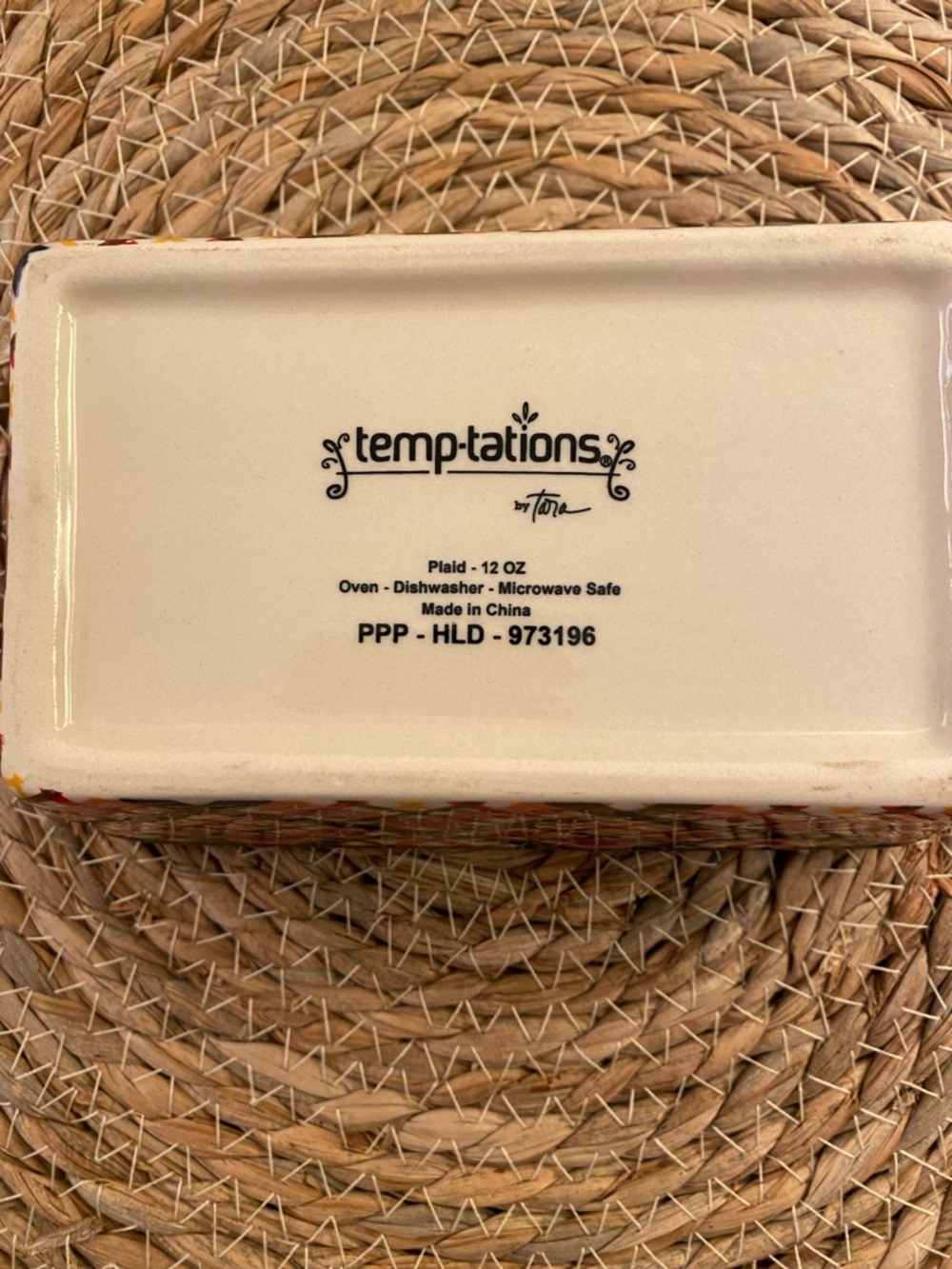 Temptations Plaid Mini 12 oz. Loaf Pan With Lid Plum Pink Green Gold - Picture 2 of 10